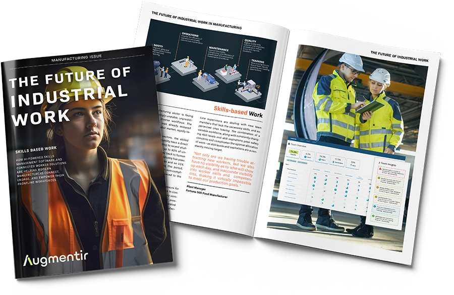 Le livre numérique « L'avenir du travail industriel » d'Augmentir traite de la transformation numérique et des technologies de travail connecté.