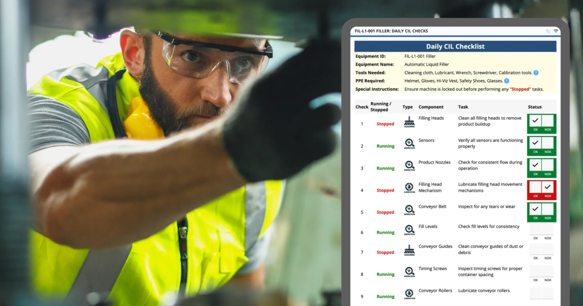 Reinigen, Prüfen, Schmieren, Cil mit digitalen Tools von Augmentir