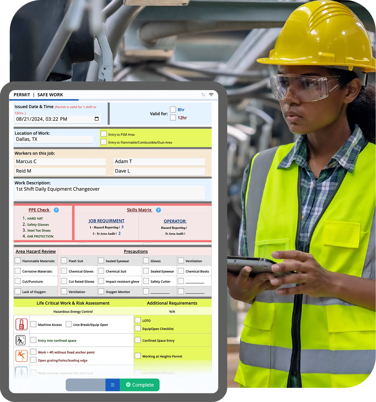 Cumplimiento del permiso de trabajo seguro para trabajadores conectados