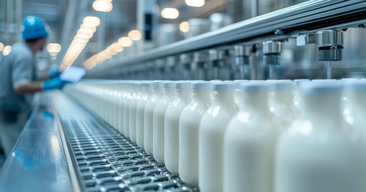 technologie des travailleurs connectés utilisée dans la fabrication de produits laitiers