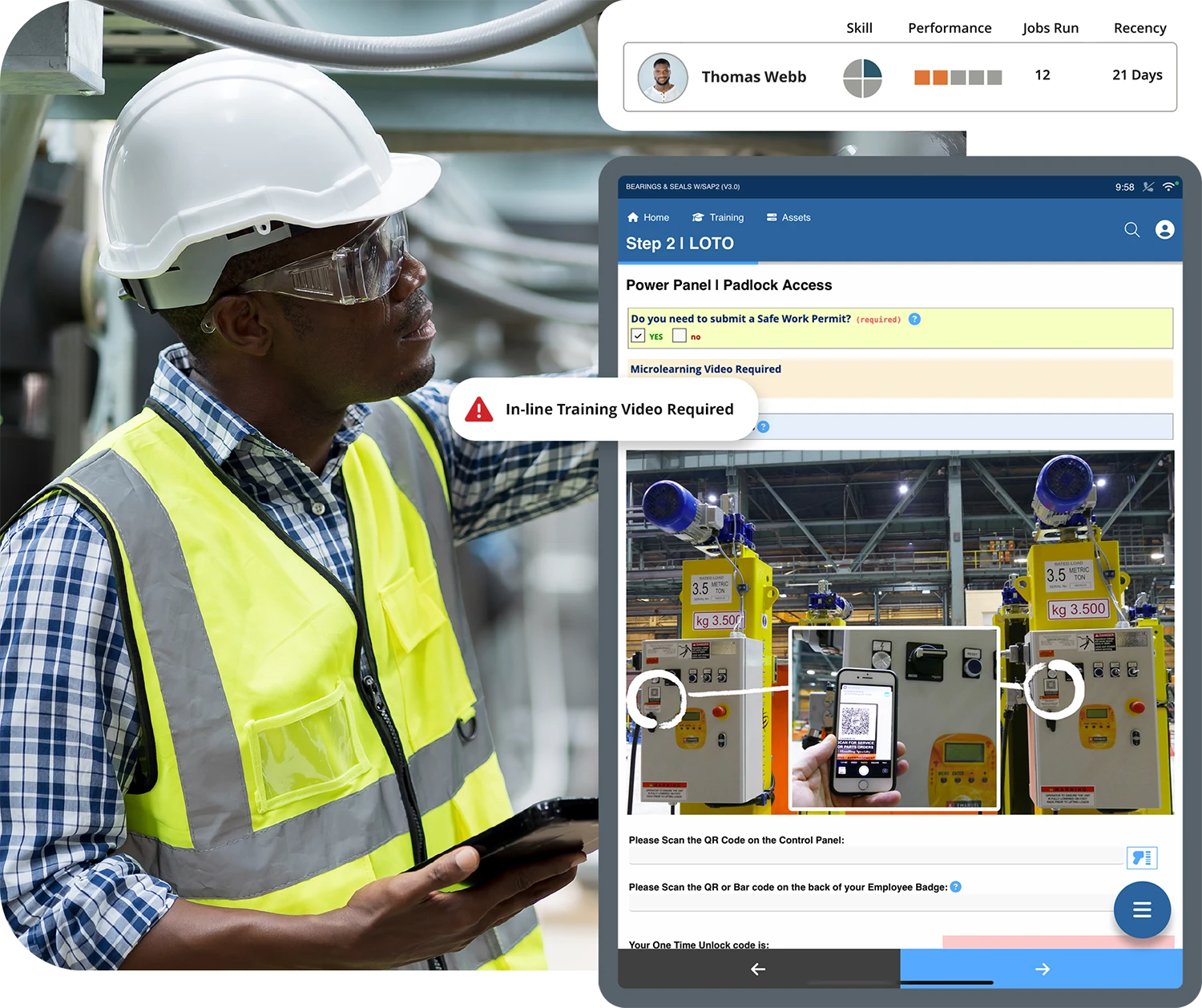 using AI for worker onboarding and training as part of the connected worker journey