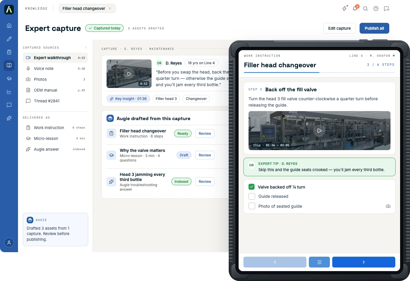 knowledge capture with augmentir knowledge management